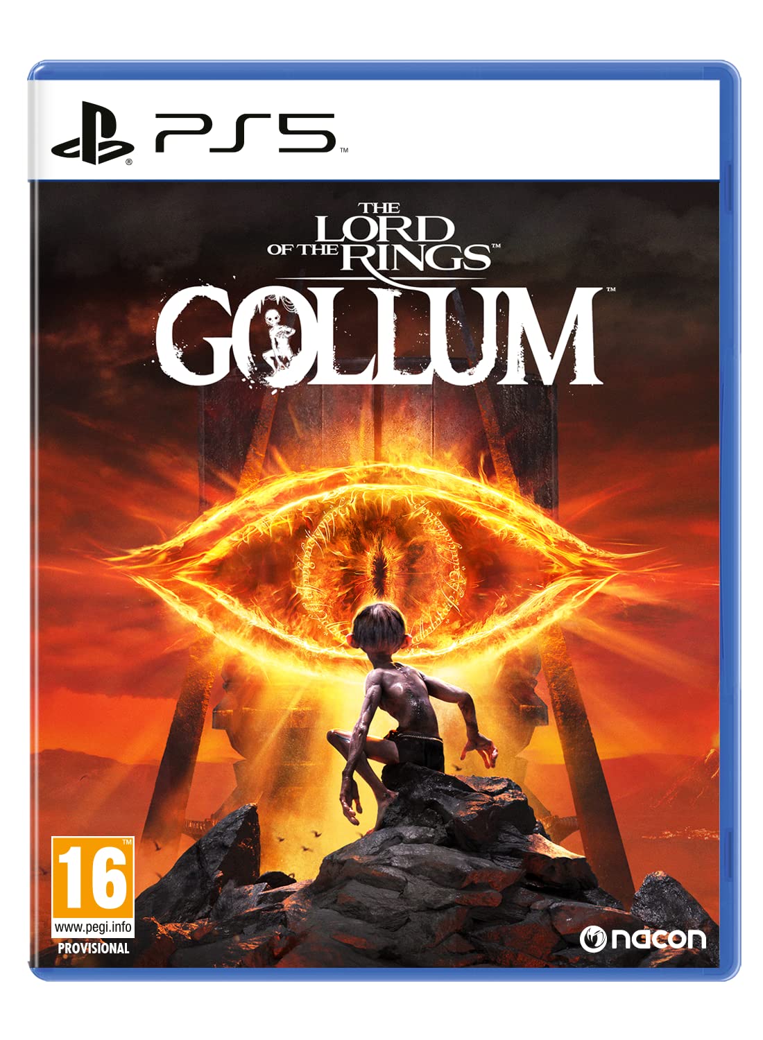 Nacon The Lord of the Rings: Gollum PS5 game cover art featuring Gollum character in a dark, fantasy setting.