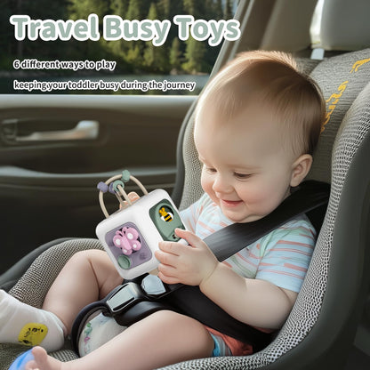 lerrbo Montessori Educational Insect Busy Cube Toys for 1+ Year Old Boys Girls, Airplane Travel Sensory Toys for Toddlers 1-3, 1st Birthday Gifts 6 12 Months