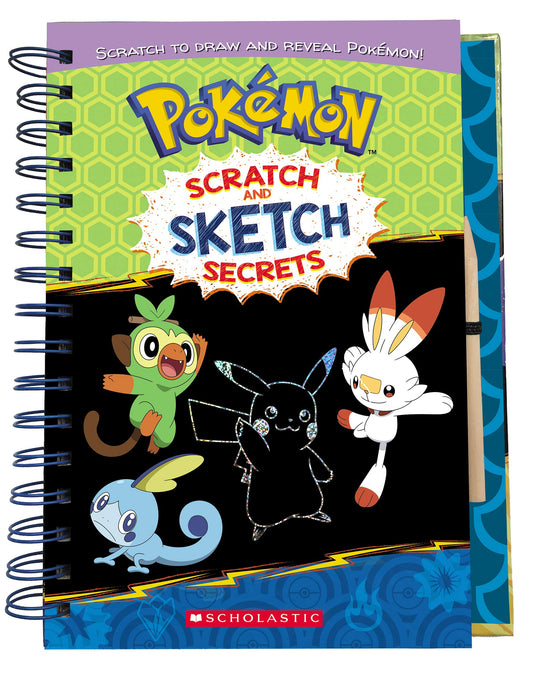 Scratch and Sketch #2 featuring Pokemon illustrations, with a child using a stylus on a scratch-off art page.