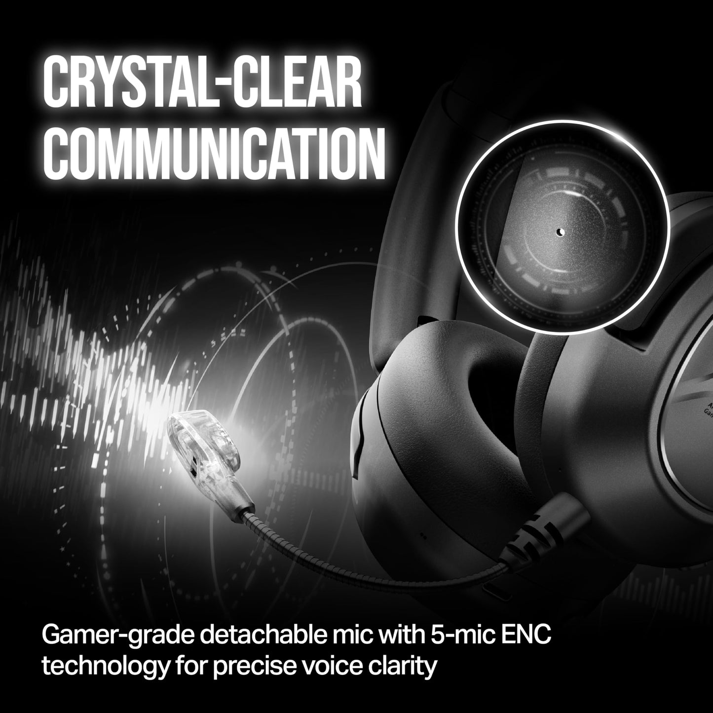 OXS Storm A2 wireless gaming headset with noise cancellation, over-ear design, microphone, Bluetooth 5.4, and 70-hour battery life.