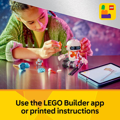 LEGO Creator 3in1 Space Robot building set, featuring a robot, dog figure, and rocket model for kids aged 8 and up.