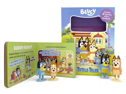 Bluey Tattle Tales - Activity Books for kids, 12-page storybook, 4 figurines