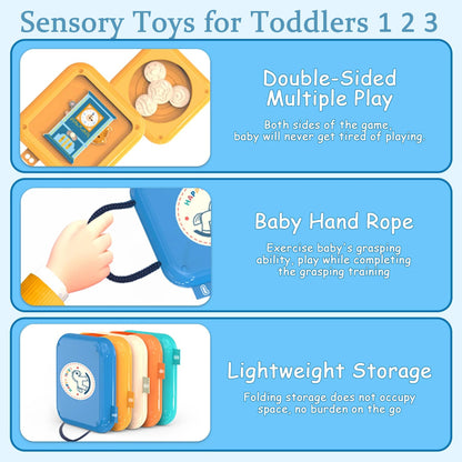 Felly Baby Travel Busy Board for Toddler 1+ Years, 8 in 1 Montessori Activity Cube Toy, Fine Motor Skill, Sensory Developmental Fidget Toys, Birthday for Boys Girls