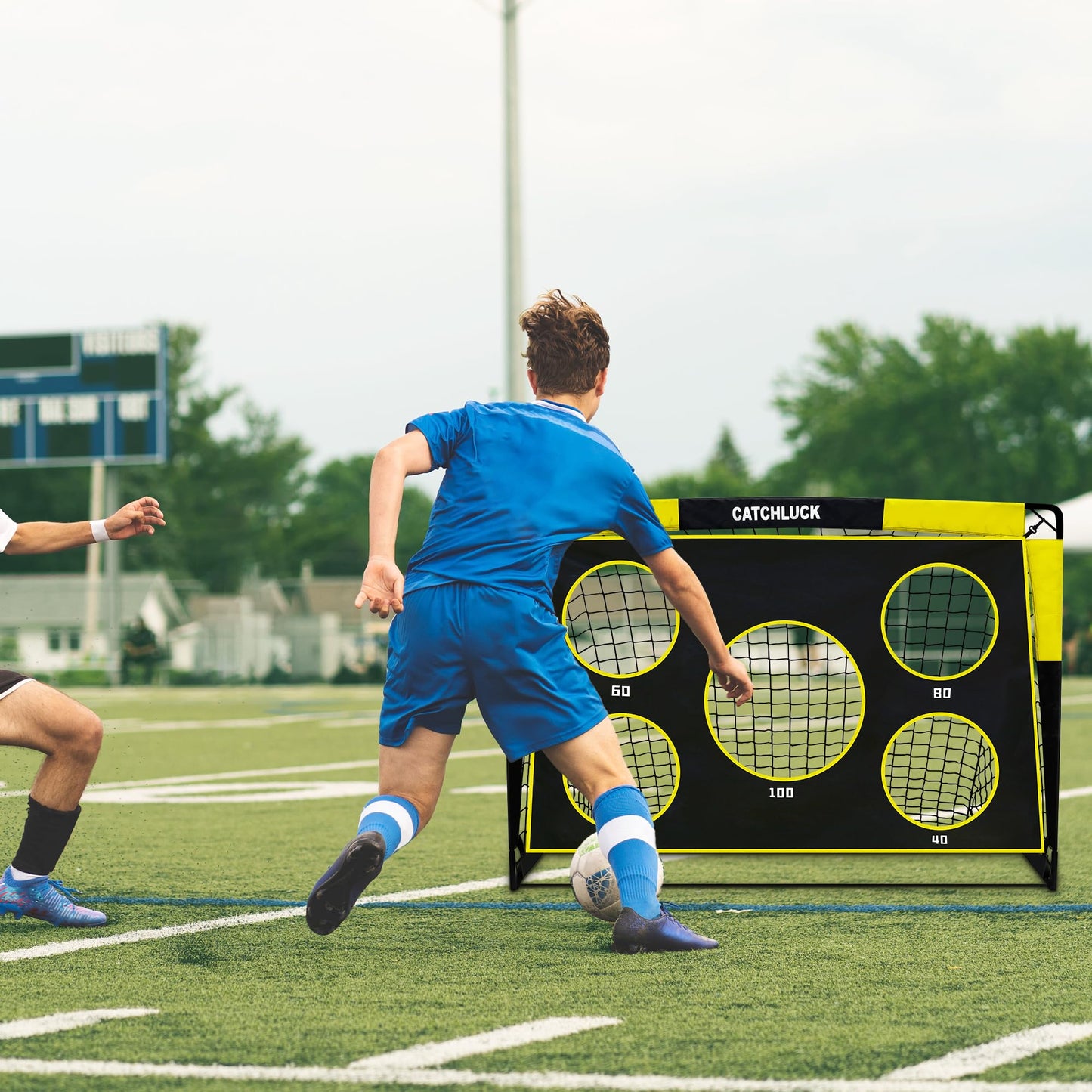 CATCHLUCK Football Goal Pop Up Football Net for Kids 4ft x 3ft, 5ft x 4ft, Outdoor Training Equipment with Target and Carry Bag