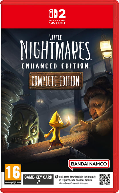 Bandai Namco Little Nightmares Enhanced Complete Edition game for Nintendo Switch 2, showing the game cover art with dark, eerie visuals.