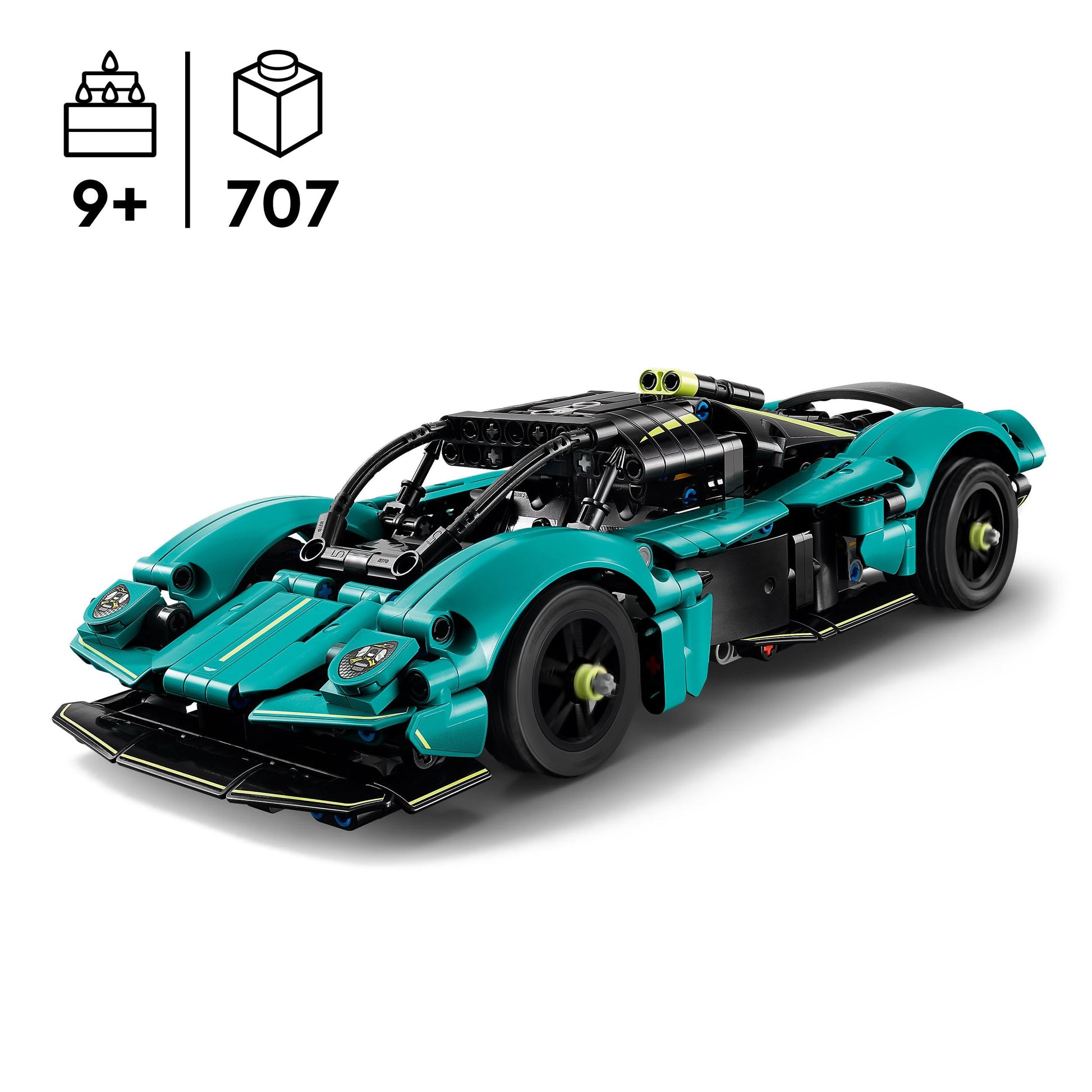 LEGO Technic Aston Martin Valkyrie model kit with detailed buildable car design for creative play and display.