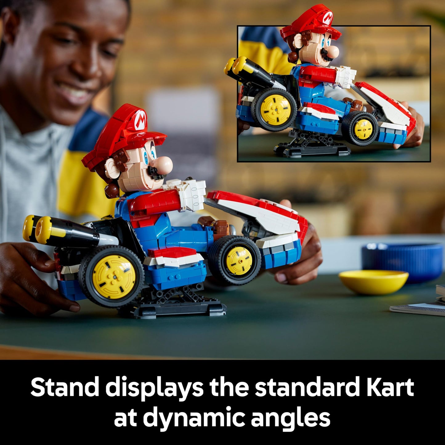 LEGO Mario Kart – Mario & Standard Kart - Nintendo Character Display Figure & Car Model Kit for Gaming Fans - 72037