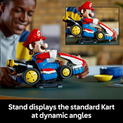LEGO Mario Kart – Mario & Standard Kart - Nintendo Character Display Figure & Car Model Kit for Gaming Fans - 72037