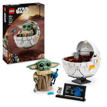 LEGO Star Wars 75403 Grogu with Hover Pram building toy set featuring collectible figure from The Mandalorian.