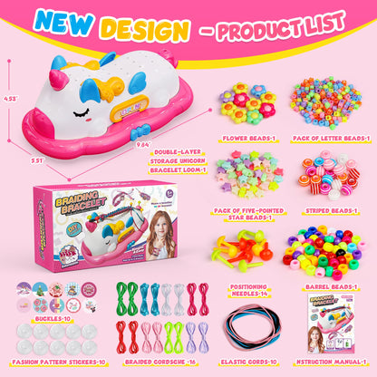 Hot Bee Unicorn Friendship Bracelet Making Kit, Sticky Rolls Bracelet Making Kit, Unicorn Gifts for Girls 4-8 Year Olds, Jewelry Making Kits for Girls, Creative Gifts Girl Toys Age 4 5 6 7 8