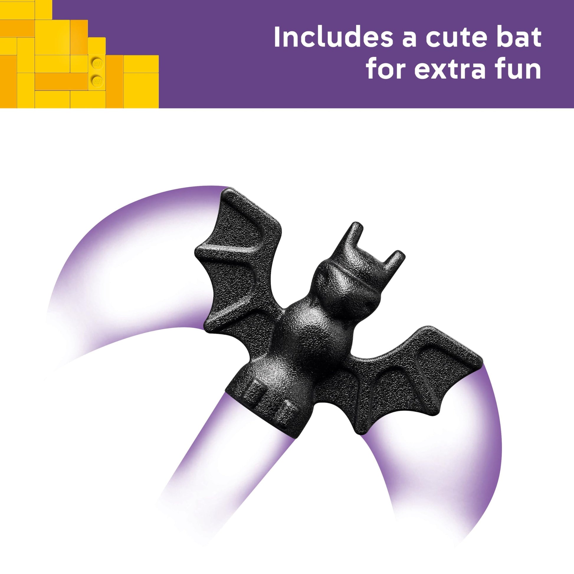 LEGO Halloween Barn toy featuring a skeleton minifigure, spooky accessories like a bat and lamps, perfect for creative play.