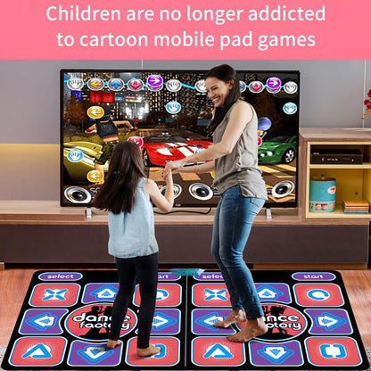 Eznaobo musical dance mat for TV and computer with wireless controllers, featuring colorful dance zones and sensory game indicators.