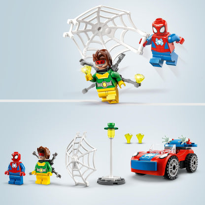 LEGO 10789 Spider-Man's Car and Doc Ock set with glow in the dark pieces, featuring Spidey and buildable toys for kids.