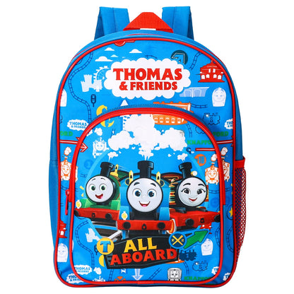 William Lamb Thomas the Tank Engine Kids Childrens Premium Backpack School Travel Bag with side mesh pocket and front zipped pocket, Multicolour, 36.7cm (height), 26cm (width), 13cm (depth) (02938)