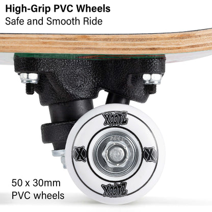 Xootz Mini Skateboard, 17 Inch Skateboard for Kids, Teens and Beginners, Solid Deck, PVC Wheels, for Learning Tricks