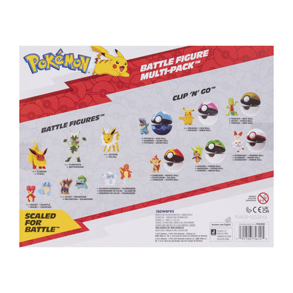 Pokémon Unova Battle Figure 6 Pack featuring 2-inch figures of Pawmi, Squirtle, Torchic, Turtwig, Hoothoot, and Appleton.