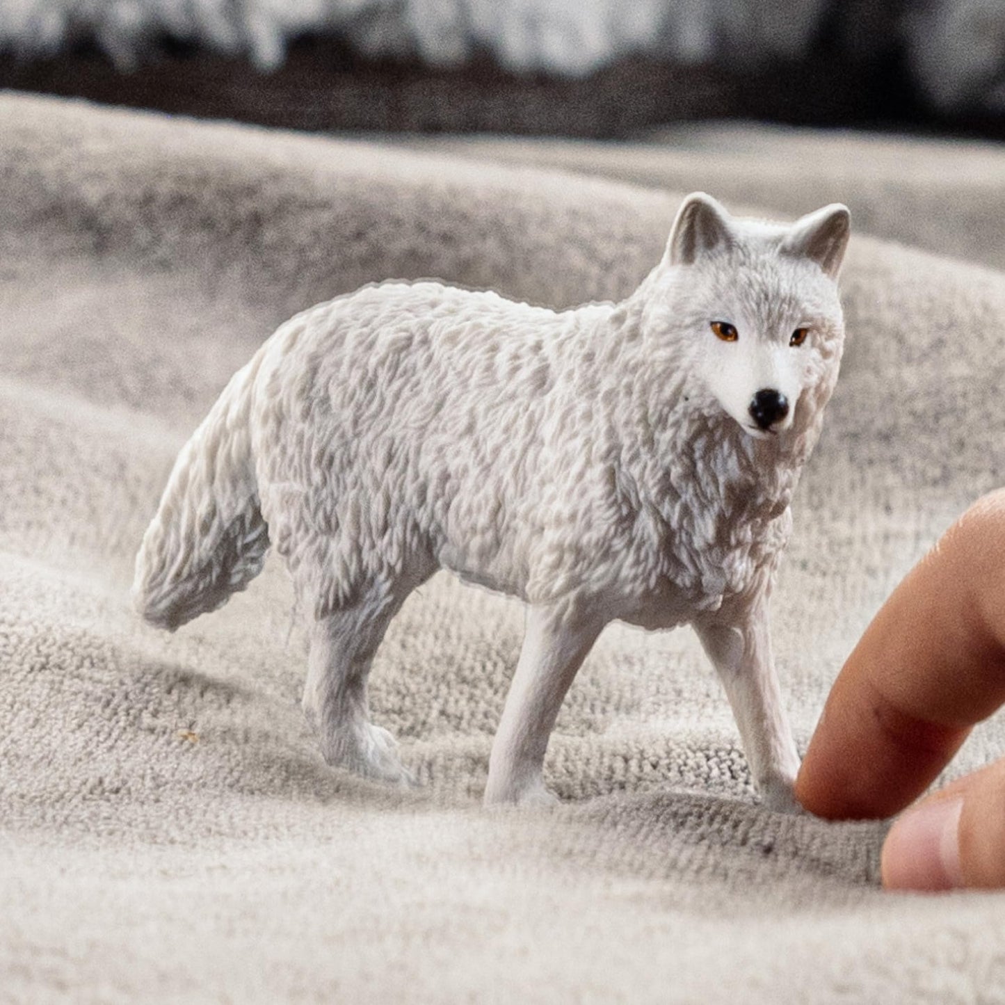 SCHLEICH Wild Life - 3" Arctic Wolf Toy Figurine. Realistic Hand-Painted Hard Animal Toys for Boys and Girls. Durable Educational Wolf Figure for Imaginative Play. Kids and Toddlers Ages 3+ 14880