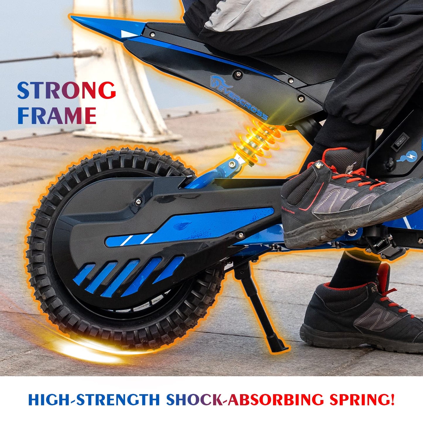 EVERCROSS EV12M Kids Ride On Motorcycle, Electric Motorcycle with 300W Motor, 5/7.5/15.5 MPH Speed Modos, 9.3Miles Long-Range, 12'' Pneumatic Tire, Motor Cross for Ages 3-12 Children