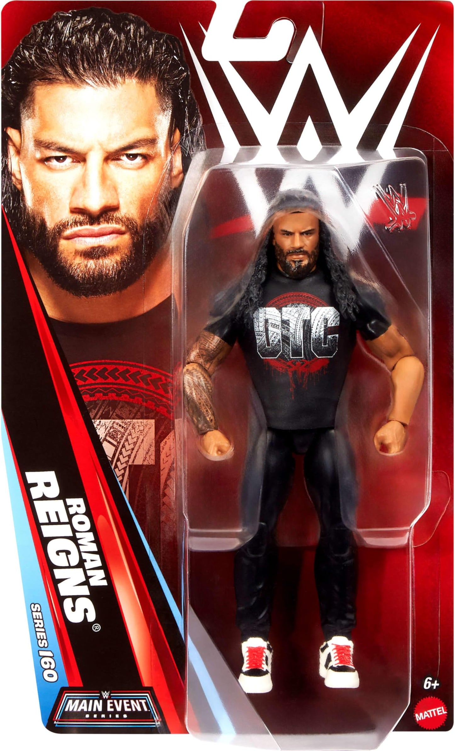 Mattel WWE Roman Reigns Action Figure, Main Event Series #160, 6-inch Collectible Superstar with 14 Articulation Points & Life-Like Look, JHH82