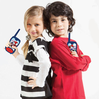 Lexibook, Spidey and His Amazing Friends, Walkie-Talkies 200m, Communication Game for Children, 2 Communication Channels, Belt Clip, Battery Operated, Blue/Red, TW12SP1LXB