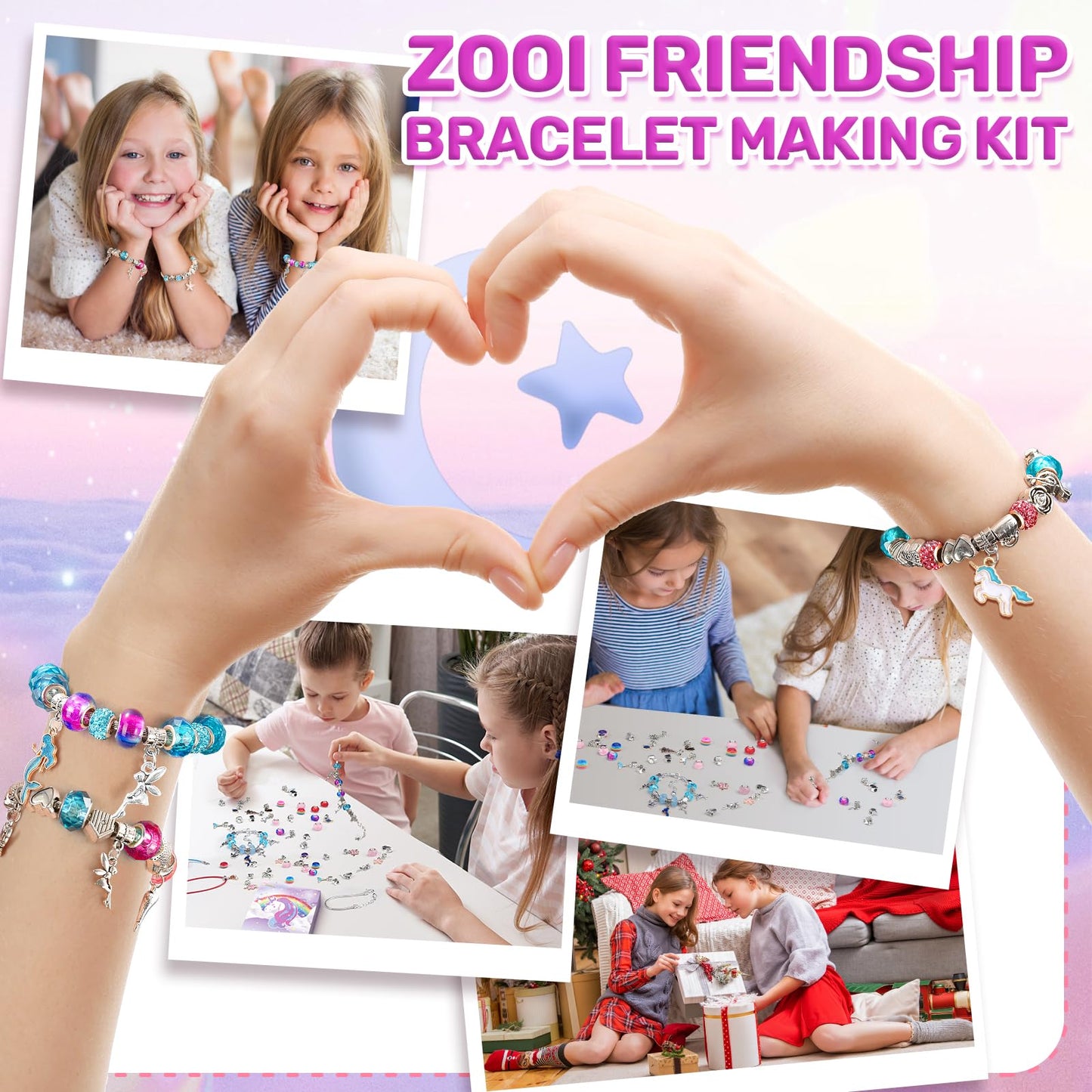 ZOOI Valentines Gifts for Kids, Bracelet Making Kit, Gifts for Teenage Girls Toys, Girls Birthday Presents Unicorn Gifts for 5-13 Year Old Jewellery Making Kit, Arts and Crafts for Kids