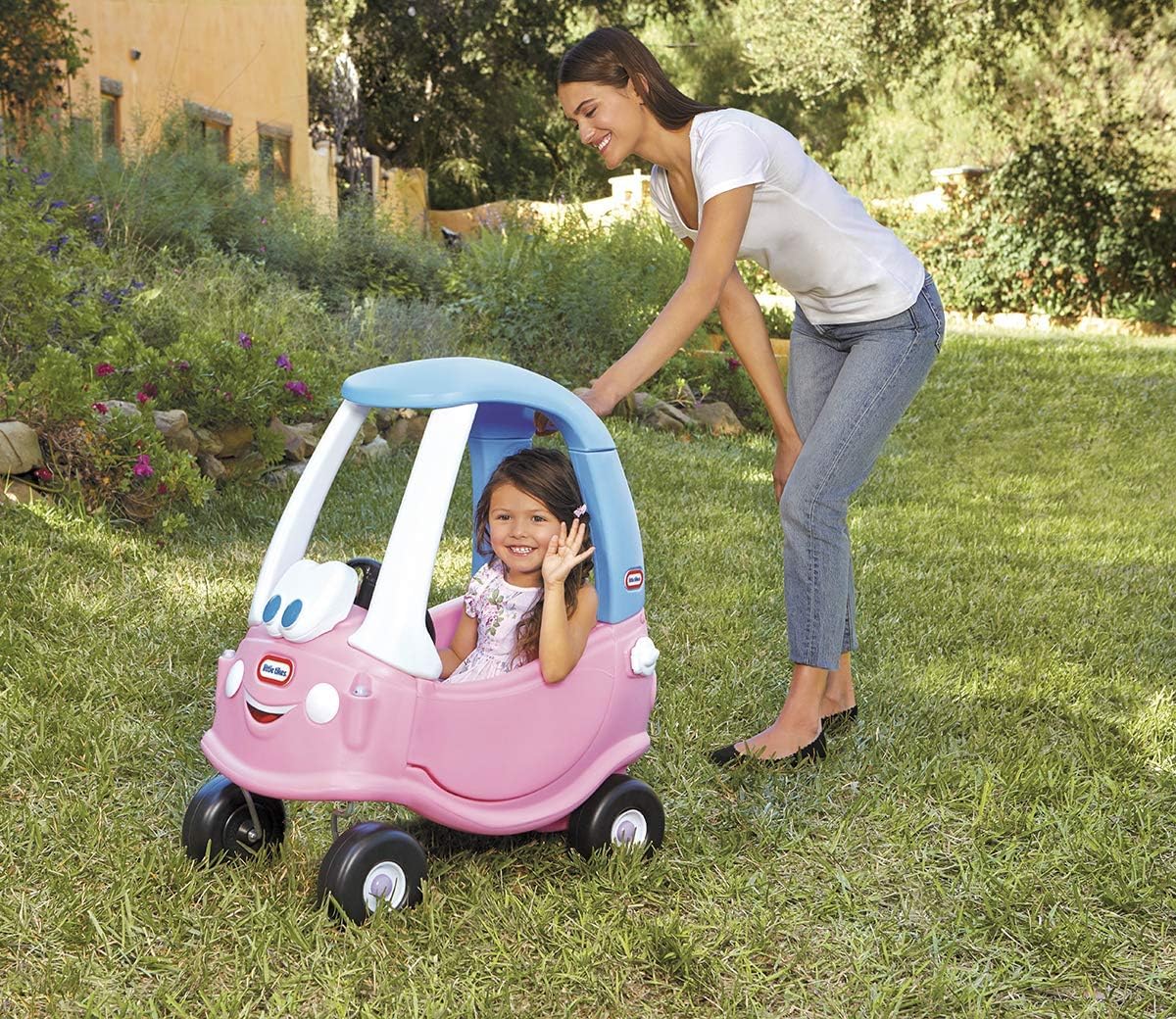 little tikes Princess Cozy Coupe Car - Ride-On with Real Working Horn, Clicking Ignition Switch, & Fuel Cap, 84 cm (H) x 72 cm (W) x 44 cm (D)