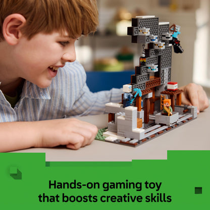LEGO Minecraft The Pickaxe Mine - Interactive Building Toy - incl. Alex, Miner and Stray Spider Jockey Figures - Collectible Gamer Gift for 8+ Year Old Boys & Girls - 21277