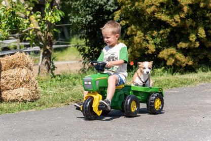 ROLLY TOYS | rollyTrac John Deere with Sound and Trailer | Pedal Tractor | 052769, Yellow