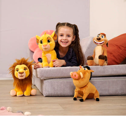 Disney Lion King Pumbaa Character 25cm tall, Celebrating 30 Years of The Lion King, cuddly soft toy for kids and adults for birthday and gift or just collect them all