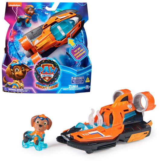 Paw Patrol: The Mighty Movie, Toy Jet Boat with Zuma Mighty Pups Action Figure, Lights and Sounds, Kids’ Toys for Boys and Girls 3+