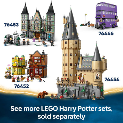 LEGO Harry Potter Privet Drive set featuring Aunt Marge's Visit, detailed interior, and five minifigures, including Aunt Marge.