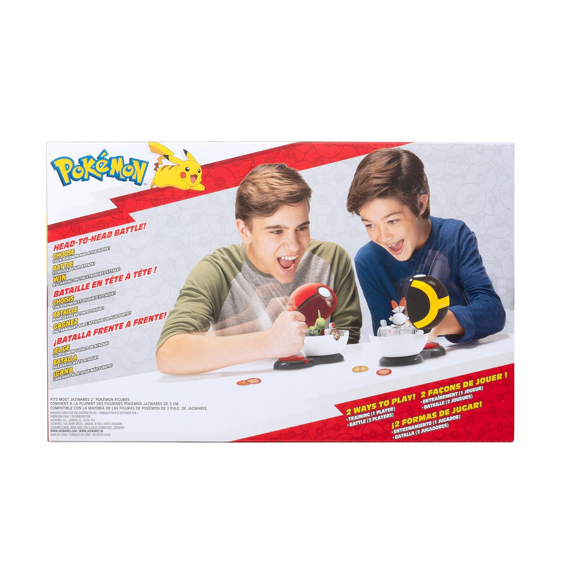 Pokémon Surprise Attack Game featuring 2-inch Pikachu, Charmander, Grookey, and more with Poké Balls and attack discs.