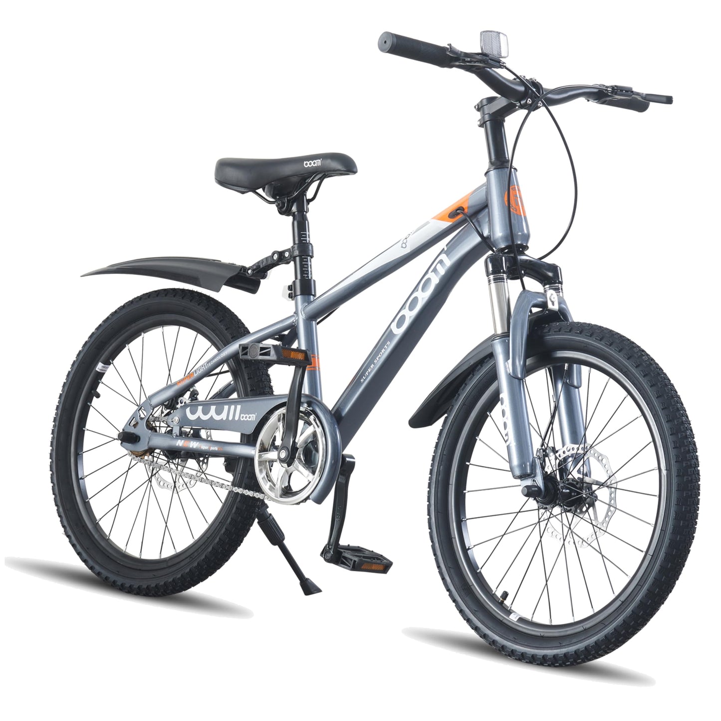 LSLIFE Kids Mountain Bike for Boys, 18 Inch Kids Bicycle for 6-10 Years Old Boy with Shock Absorber Boys Mountain Bicycle with Dual Disc Brake (Grey, 18 Inch)