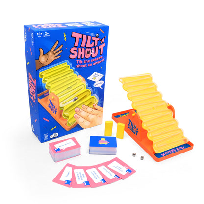 Big Potato Tilt 'n' Shout – Fast-Paced Family Party Game with 150 Unique Categories, Interactive Marble-Run Timer, Perfect for Game Nights, Kids and Adults