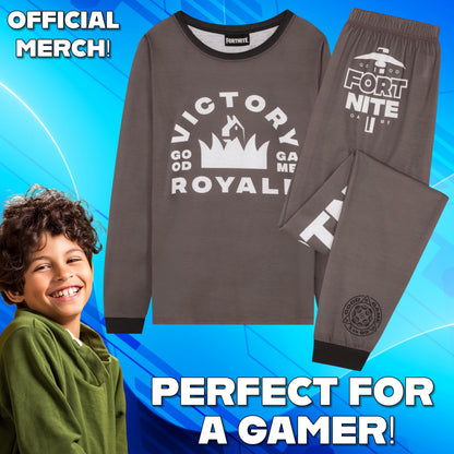 Get Trend Fortnite Boys Pyjamas Set, Long PJs for Kids & Teenagers, Cosy Loungewear Soft Nightwear, Gamer Gifts for Boys (15-16 Years, Brown Fortnite)
