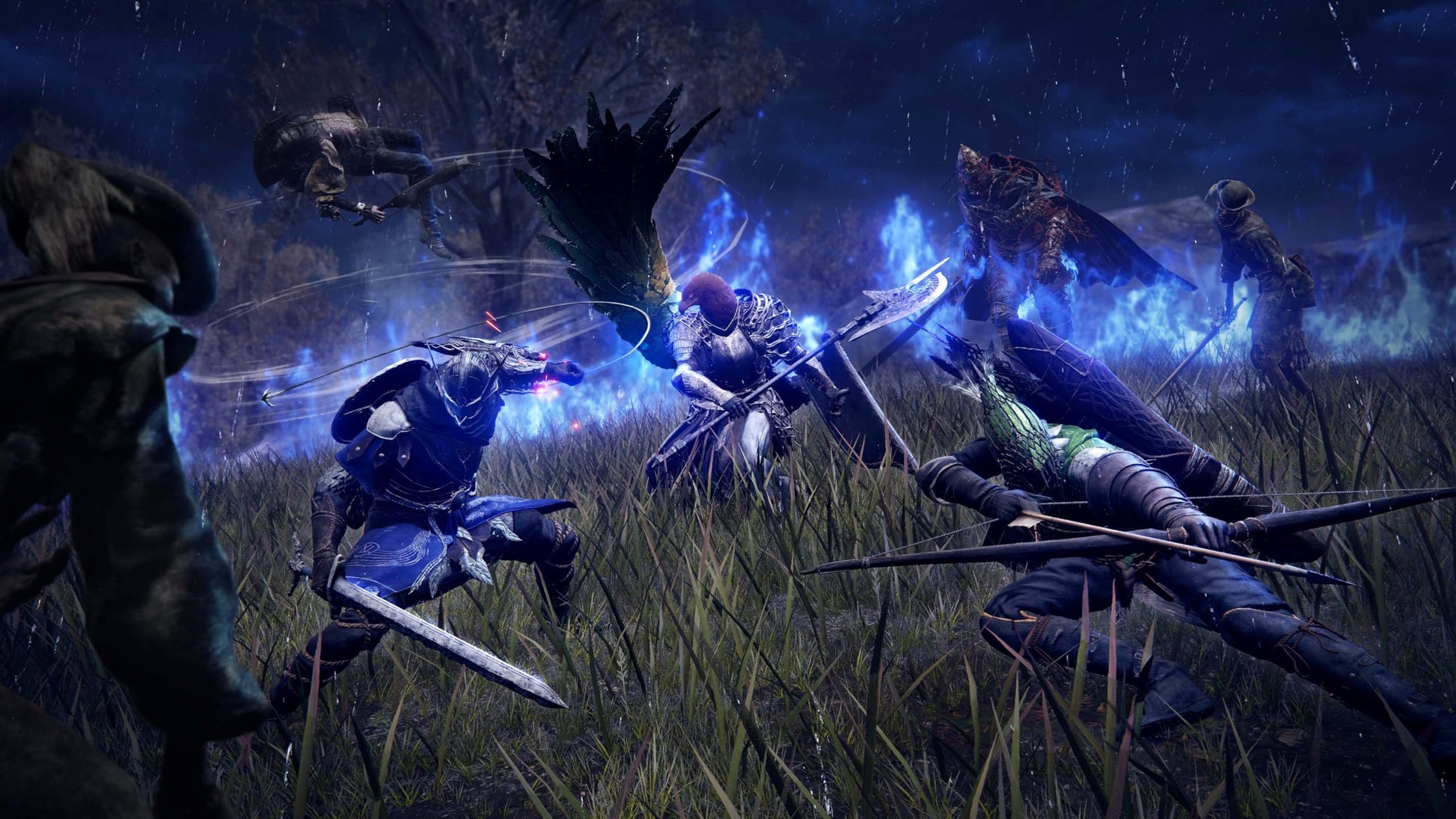 Elden Ring Nightreign Seekers Edition for PS5 featuring game artwork and packaging with Bandai Namco branding.