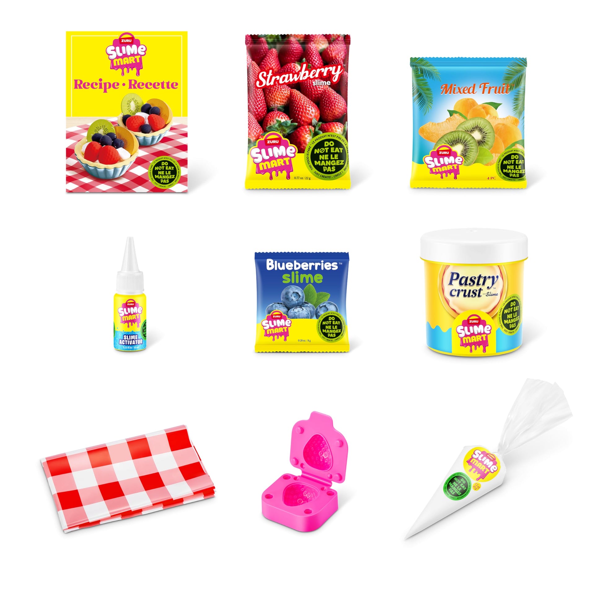 Slime Mart small blue slime bags in a 2-pack, perfect for making blueberry tart-inspired slime, kids arts and crafts kit.