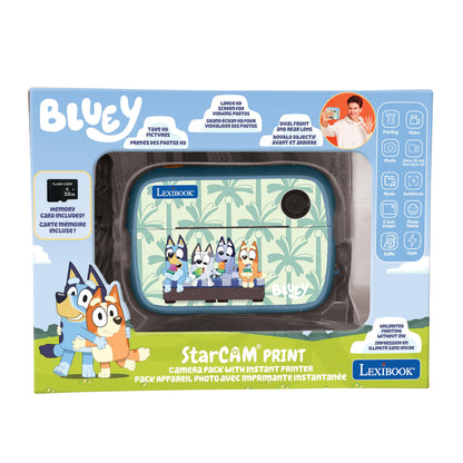 Lexibook, Bluey, Starcam® Print Bluey, HD digital camera pack with instant printer, SD card and photo customisation kit, DJ150BY