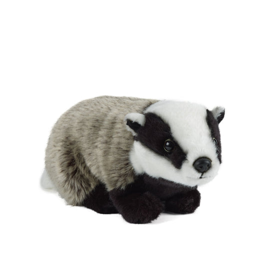 Living Nature Badger Soft Toy – Realistic Fluffy Animal Plush Teddy, Cuddly Stuffed Animal Gift for Kids & Babies, 27 cm