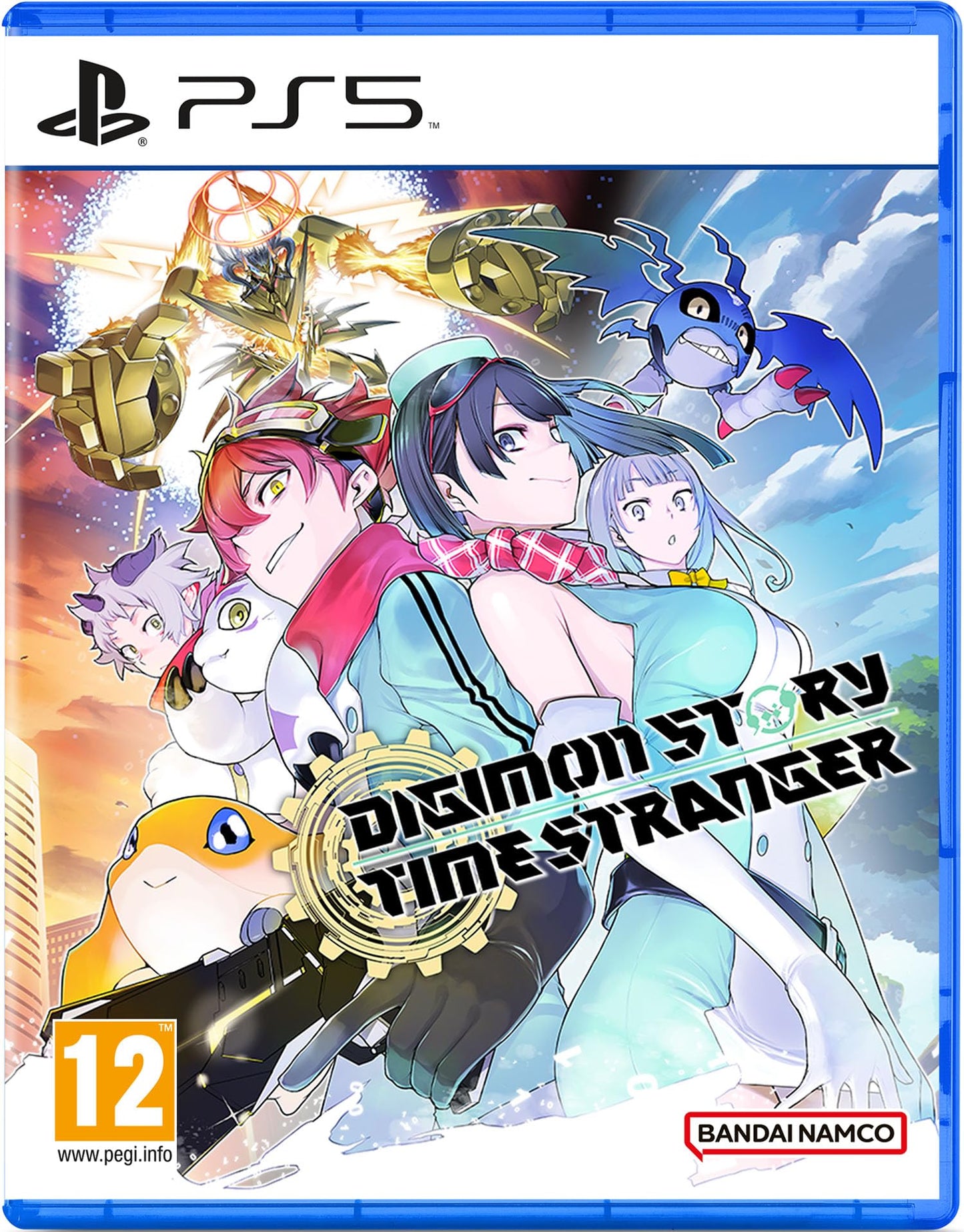 Bandai Namco Digimon Story: Cyber Sleuth Stranger PS5 game cover with artwork and title on the front.