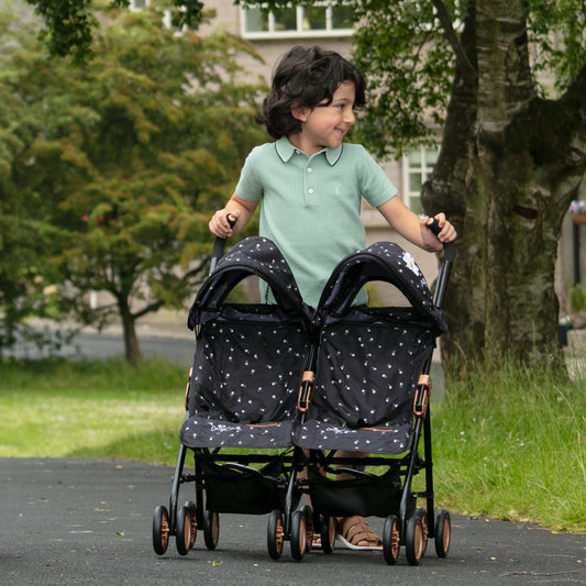 Daisy Chain Zipp Twin Max Dolls Pushchair – Adjustable handles from 76-82cm. For ages 4,5,6,7,8 or 9 years. (Limited Edition Twilight)