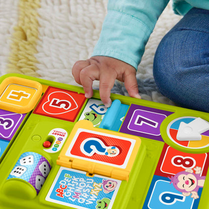 Fisher-Price Pretend Board Game Baby Toy with Lights and Smart Stages Learning Content, Laugh and Learn Puppy’s Game Activity Board, UK English Version, HRB76