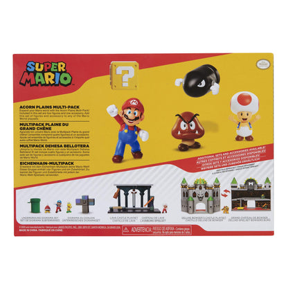 World of Nintendo Super Mario Acorn Plains 2.5-inch figure diorama set with three figures from the Acorn Plains level.