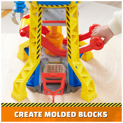 Rubble and Crew, Bark Yard Crane Tower Playset with Rubble Action Figure, Toy Bulldozer and Kinetic Build-It Play Sand, Kids’ Toys for Boys and Girls 3+