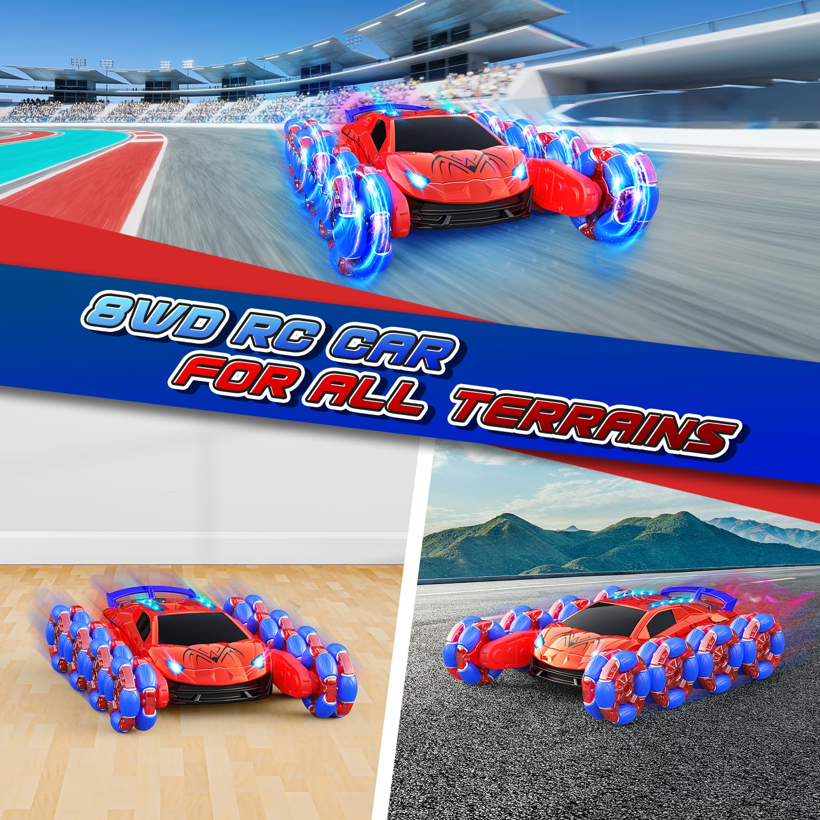 Dreamlandia remote control monster truck with lights, sounds, and spray, suitable for kids ages 3-12, outdoor garden RC toy car