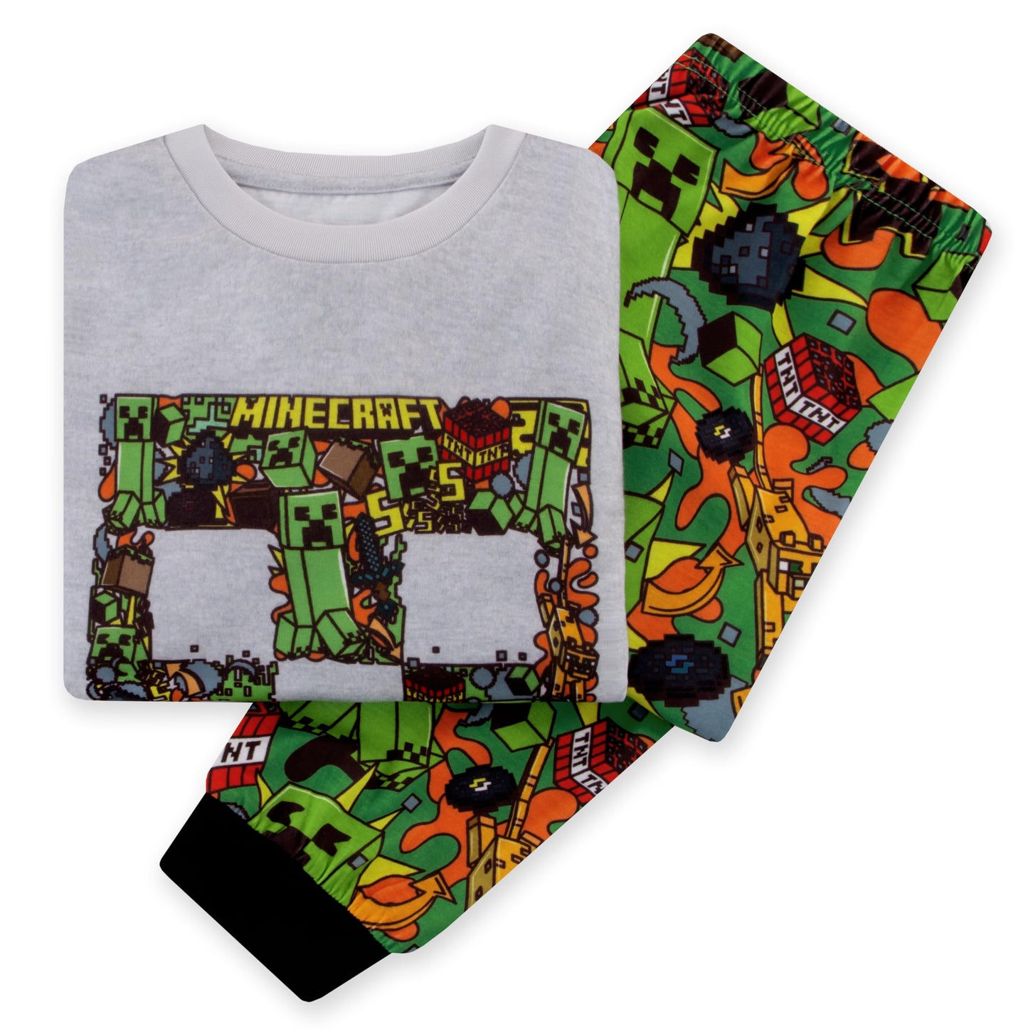 Minecraft Pyjamas, Creeper Boys Pyjamas, Gaming Pjs For Boys, Long Sleeve Kids Pjs, Multicolour 6-7 Years