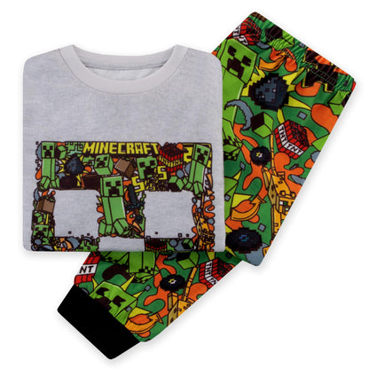 Minecraft Pyjamas, Creeper Boys Pyjamas, Gaming Pjs For Boys, Long Sleeve Kids Pjs, Multicolour 6-7 Years