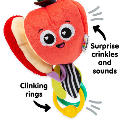 LAMAZE Archer The Apple sensory toy for babies, clip-on pram and pushchair toy with colorful sounds for infants 0-24 months