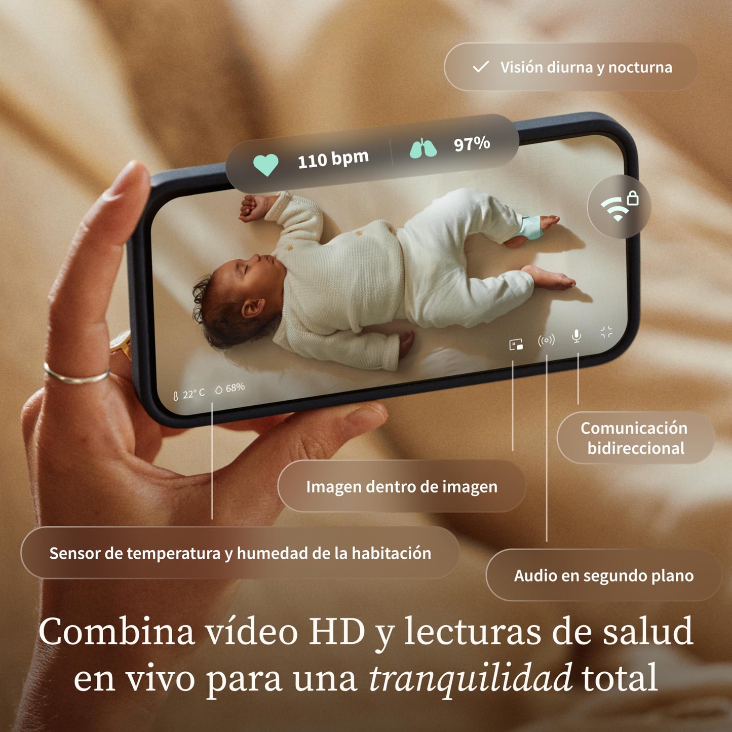 Owlet Dream Duo (3rd Gen) – Medically-Certified Smart Baby Monitor with Sock & HD Video Cam, Tracks Pulse Rate, Oxygen & Sleep, 2K HD Video, Cry & Motion Alerts, Temp Monitoring