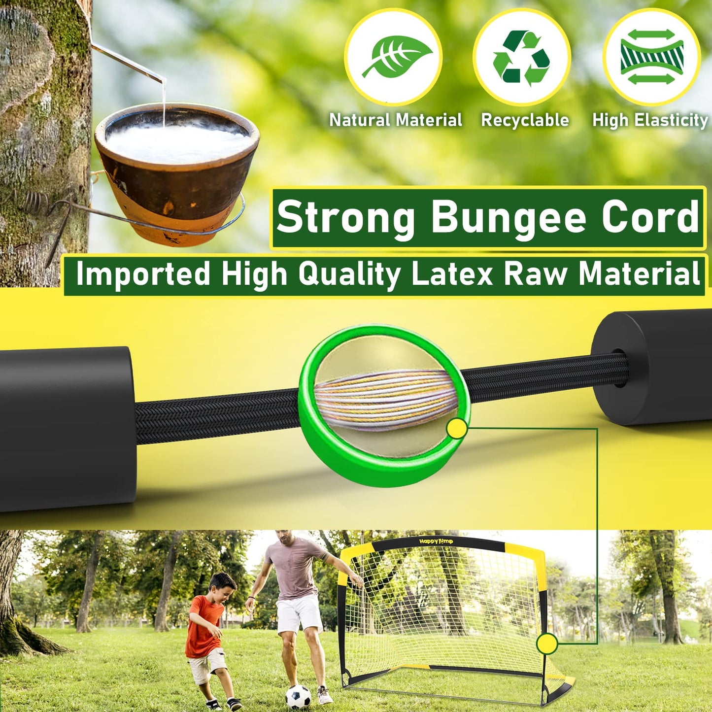 Happy Jump Portable Pop Up Football Goals | Weatherproof Football Nets – 5x3.6FT Single Pack for Garden & Outdoor Training